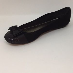 Alfani black suede and sequin tip flats